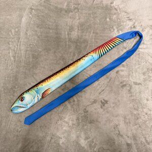 Vintage 1986 Ralph Marlin by Blaine Heilman 'King Salmon' Novelty Necktie